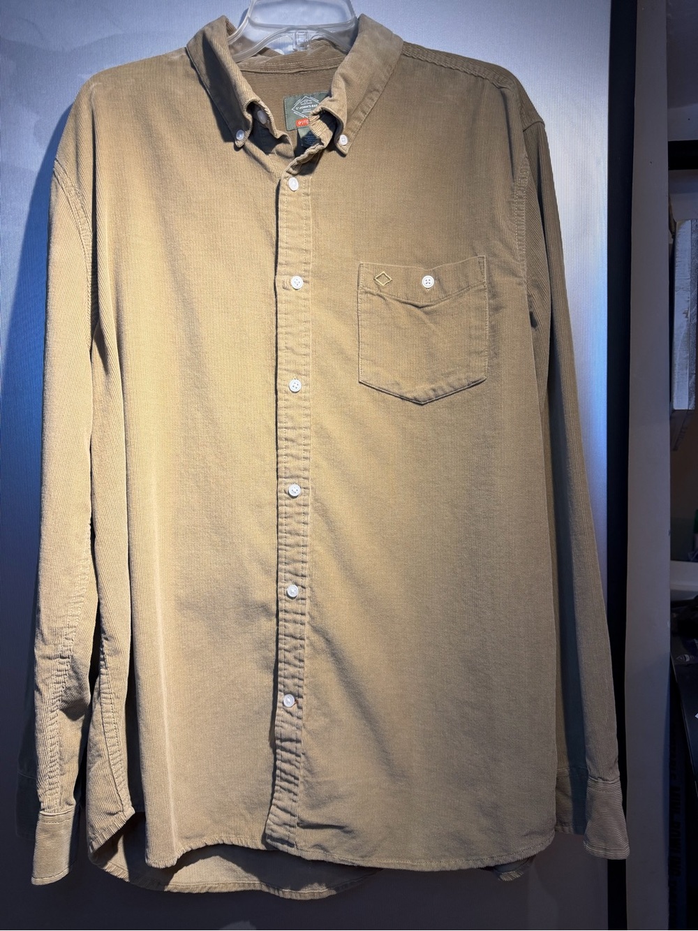 Men's Casual Button-Down Shirt in Khaki St John’s Bay Outdoor XL
